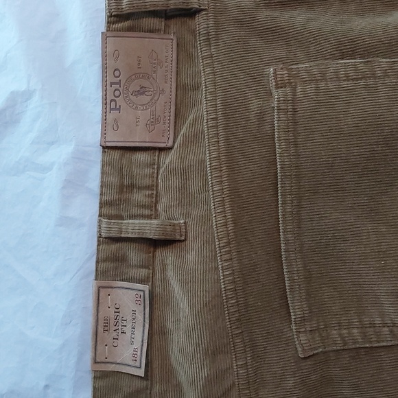 Polo Ralph Lauren Mens Corduroy Classic Stretch Pants Preppy Neutral Sz.48B X 32 - Picture 12 of 13